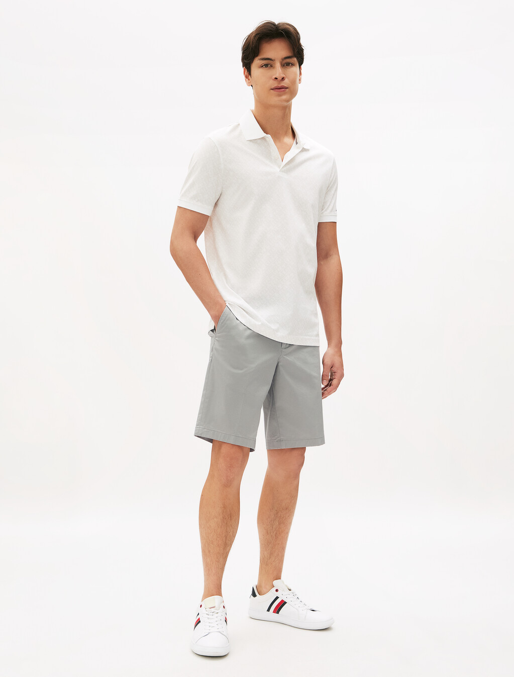 Brooklyn Cotton Satin Shorts, Hydrogen Grey, hi-res