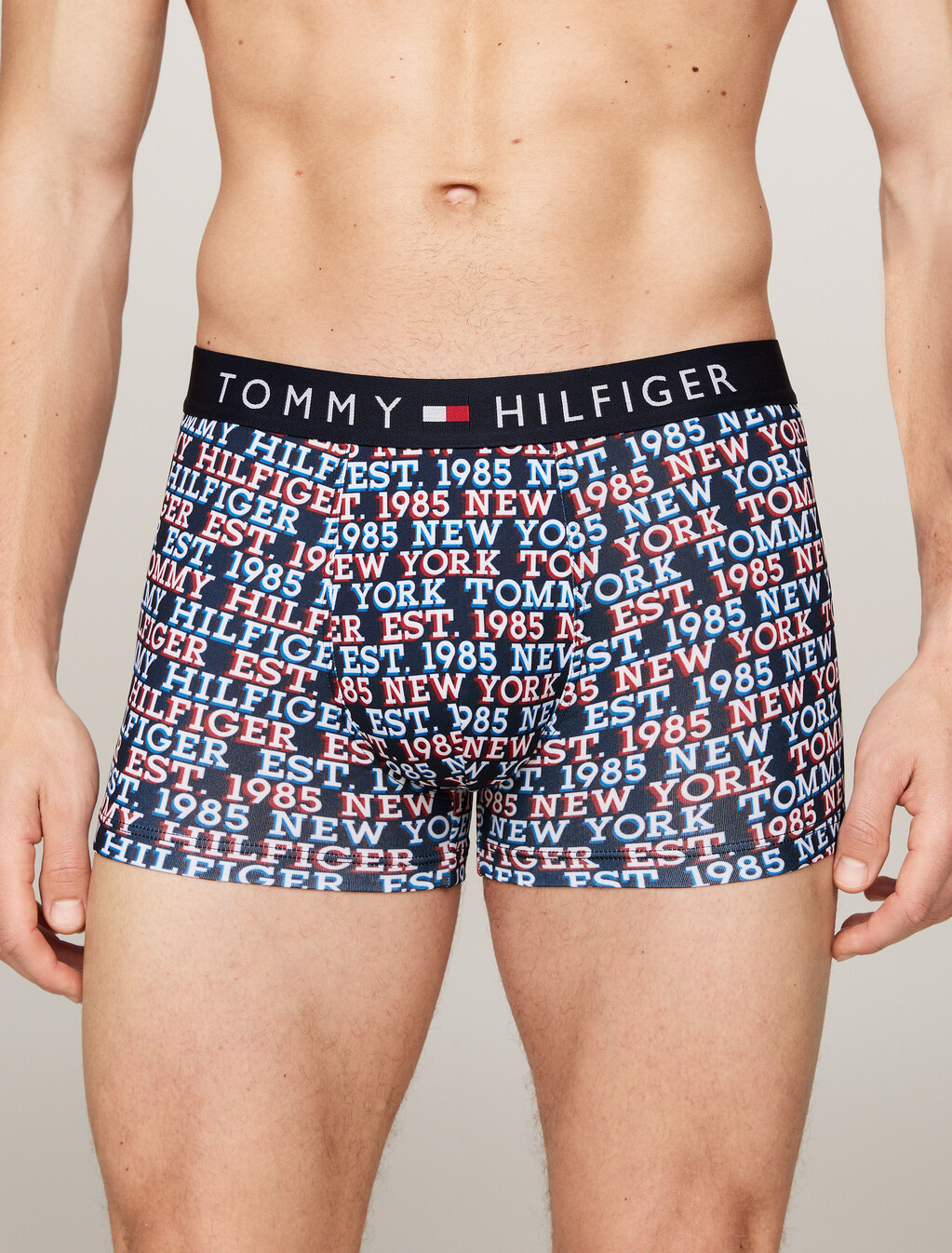 Th Original Print Logo Waistband Trunks, Monotype Logo Allover Desert Sky, hi-res