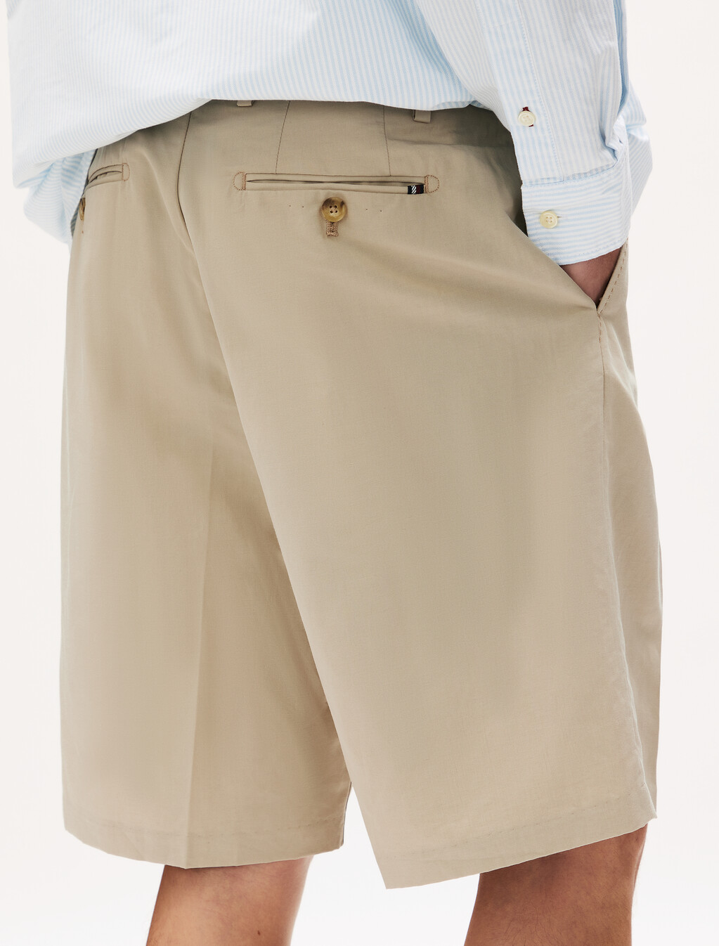 Smart Casual Linen Blend Shorts, Sandalwood, hi-res