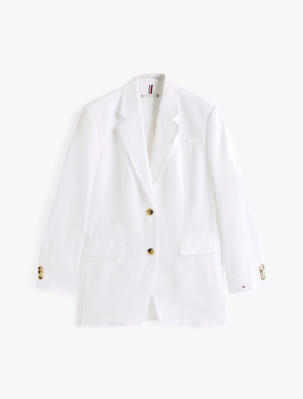 Essential Linen Relaxed Blazer, Th Optic White, hi-res