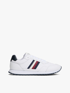 Signature Tape Cleat Trainers With Leather, White, hi-res