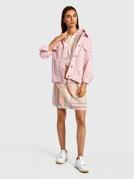 MADRAS CHECK KNEE LENGTH DRESS