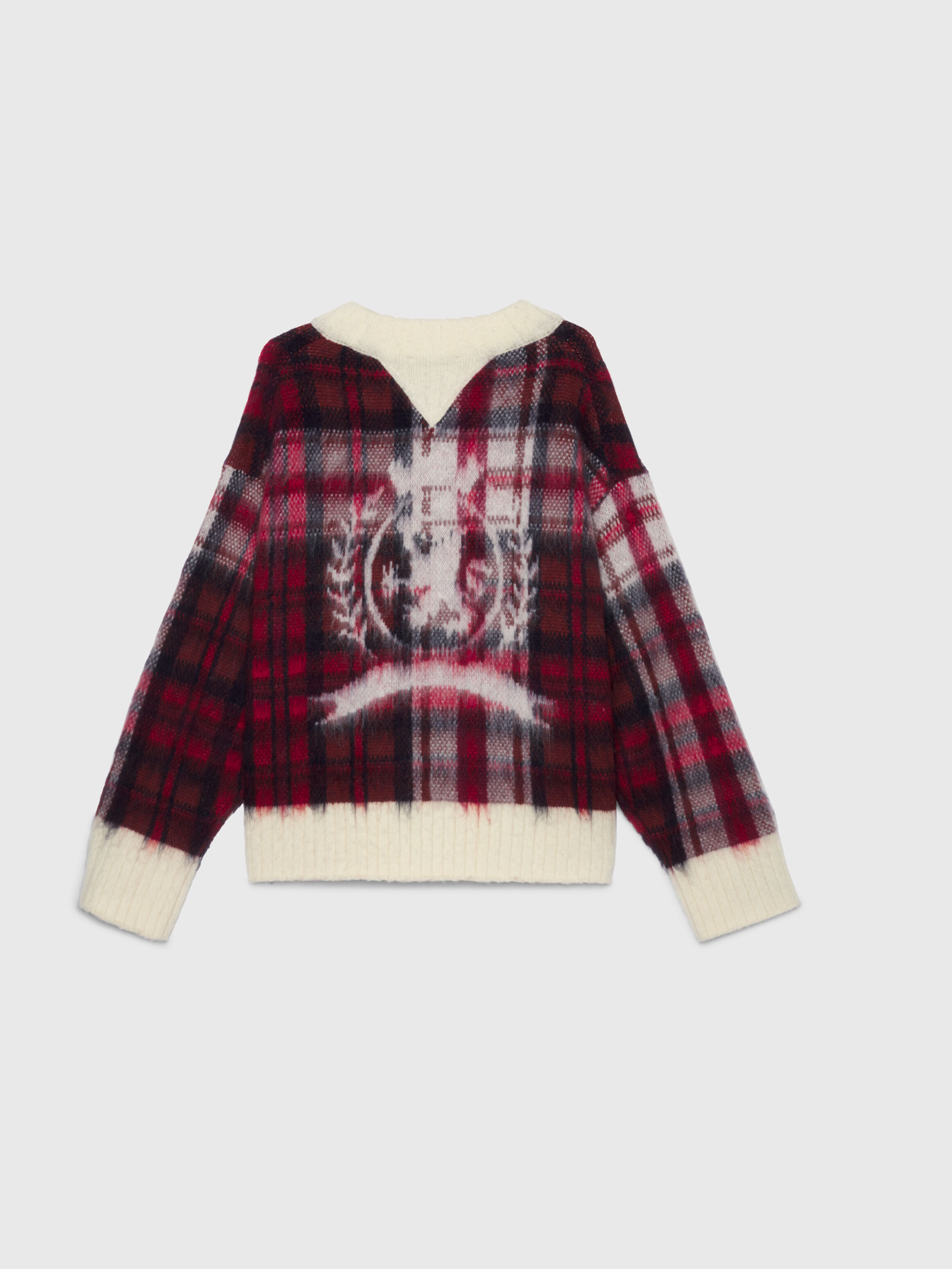 Red discount checkered jumper