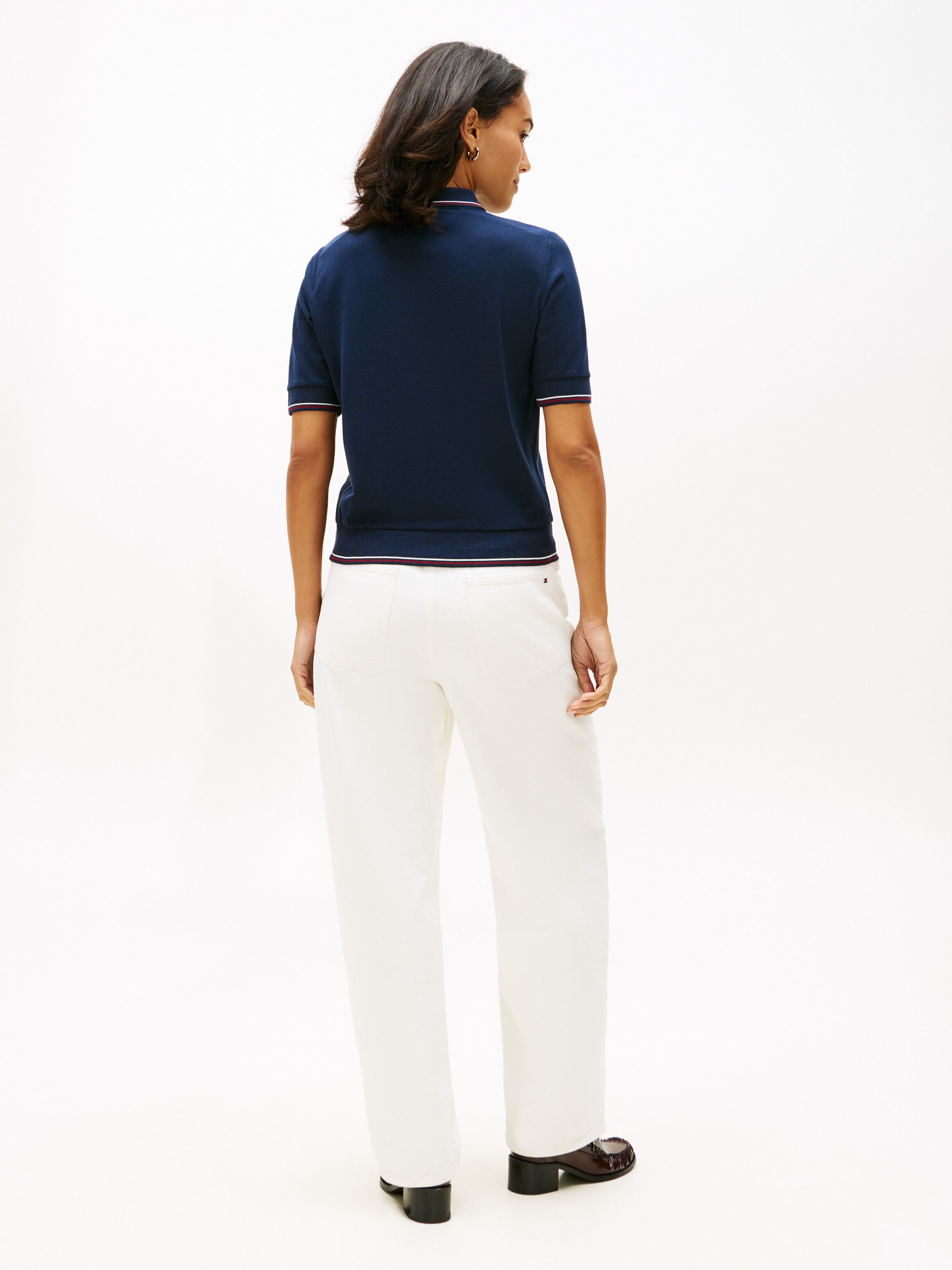 Regular Fit Pique Zip Polo Shirt | blue | Tommy Hilfiger Singapore
