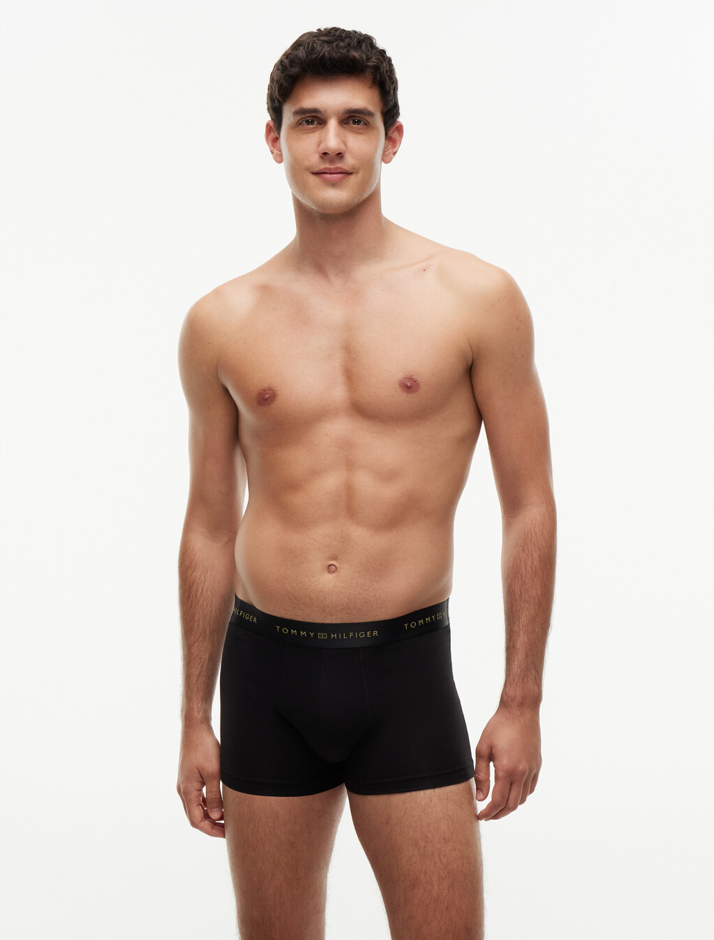 3-Pack Signature Metallic Logo Waistband Trunks, B//Black/Gold/Gold, hi-res