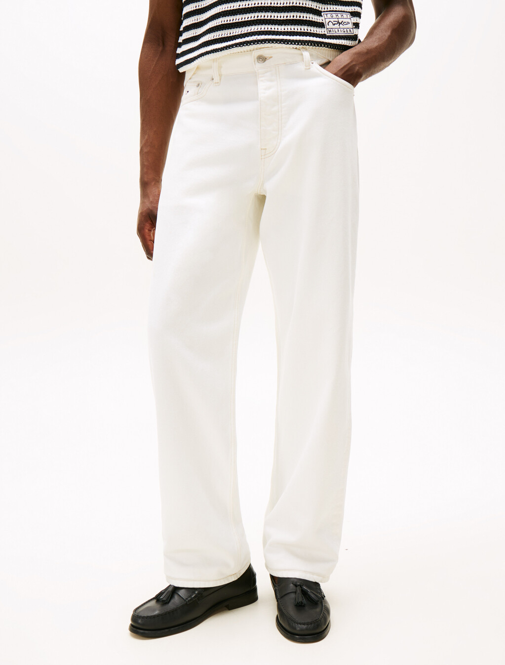The APXGP Collection Relaxed Straight Leg Jeans, Ecru, hi-res