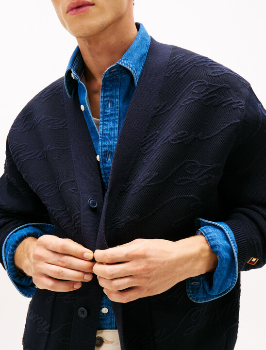 Jacquard V Neck Cardigan
