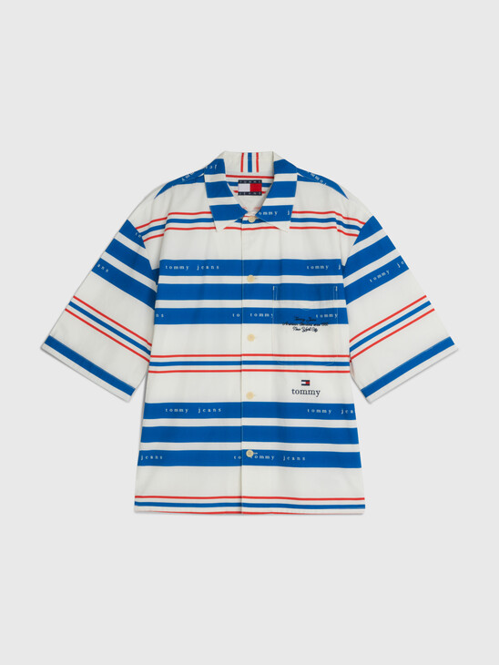 DUAL GENDER MIXED STRIPE BOWLING SHIRT