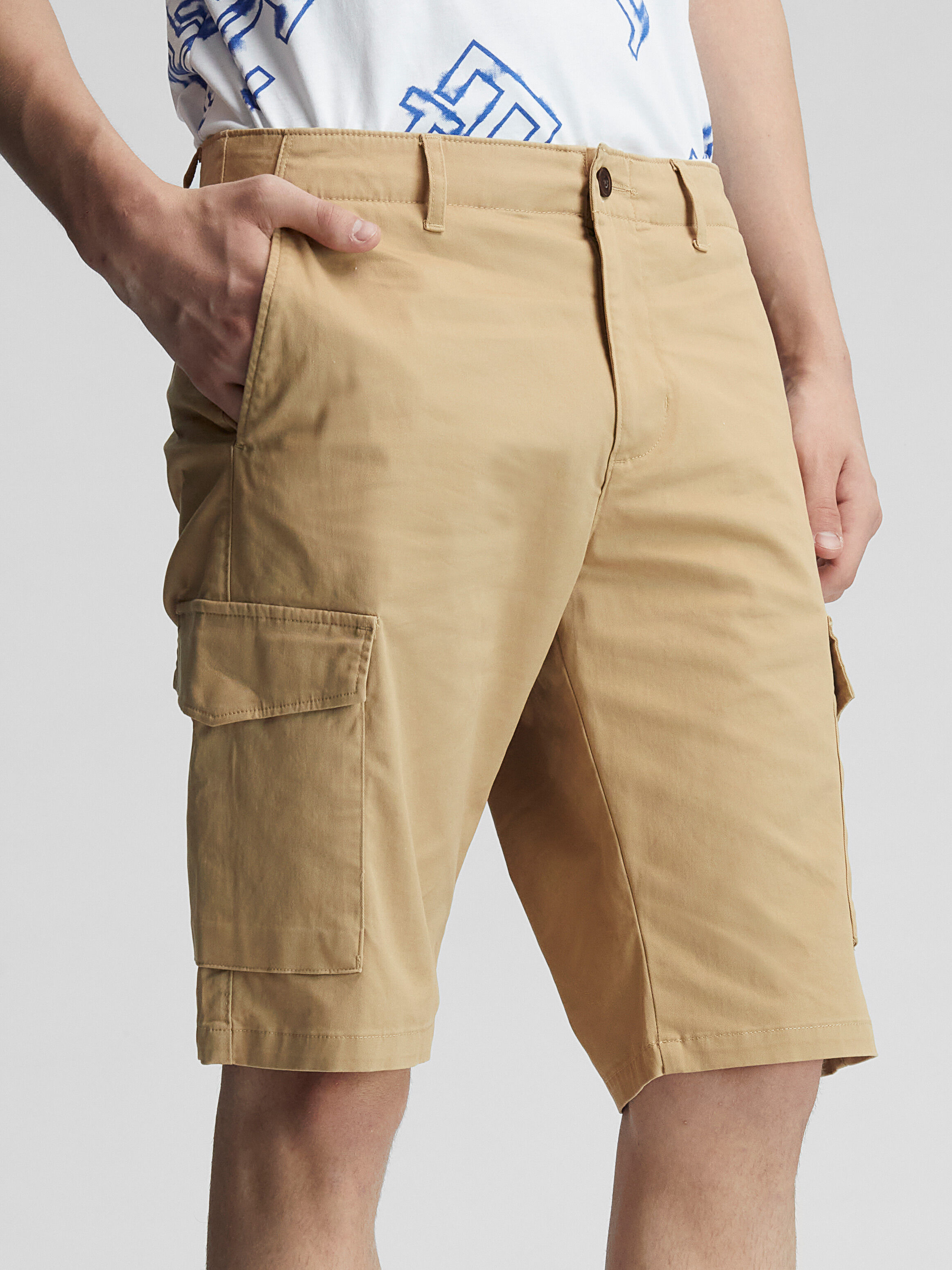 Twill Cargo Pocket Shorts Tommy Hilfiger Singapore