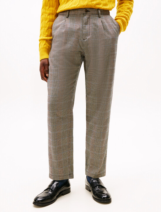 Greenwich Straight Check Pleated Trousers