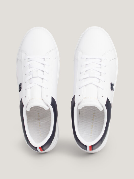 Leather Platform Court Trainers