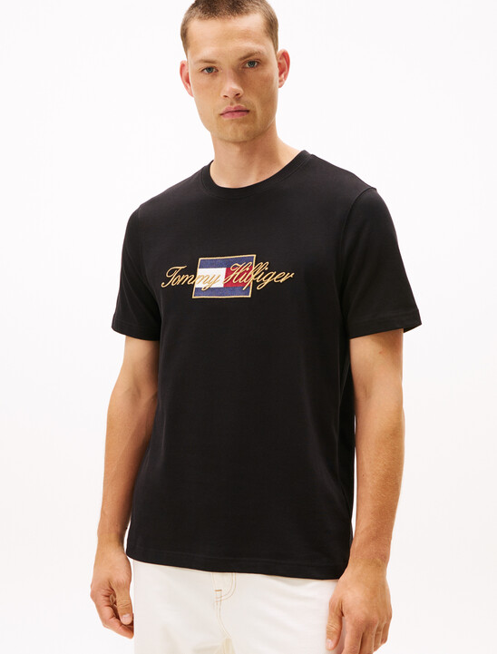 Logo Embroidery Crew Neck T-Shirt