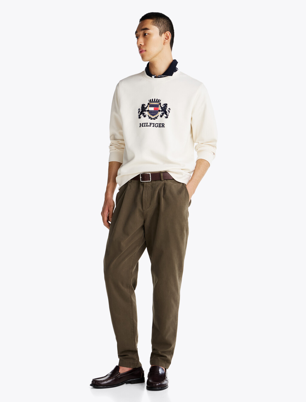 Logo Crew Neck Sweatshirt, Ivory Petal, hi-res