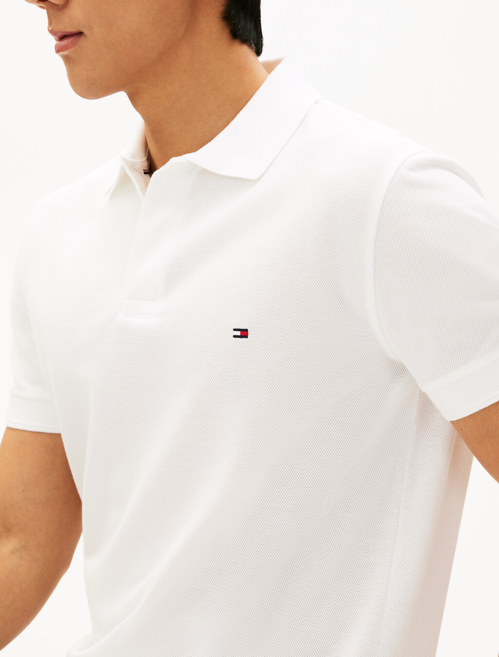 Bubble Knit Regular Polo, White, hi-res