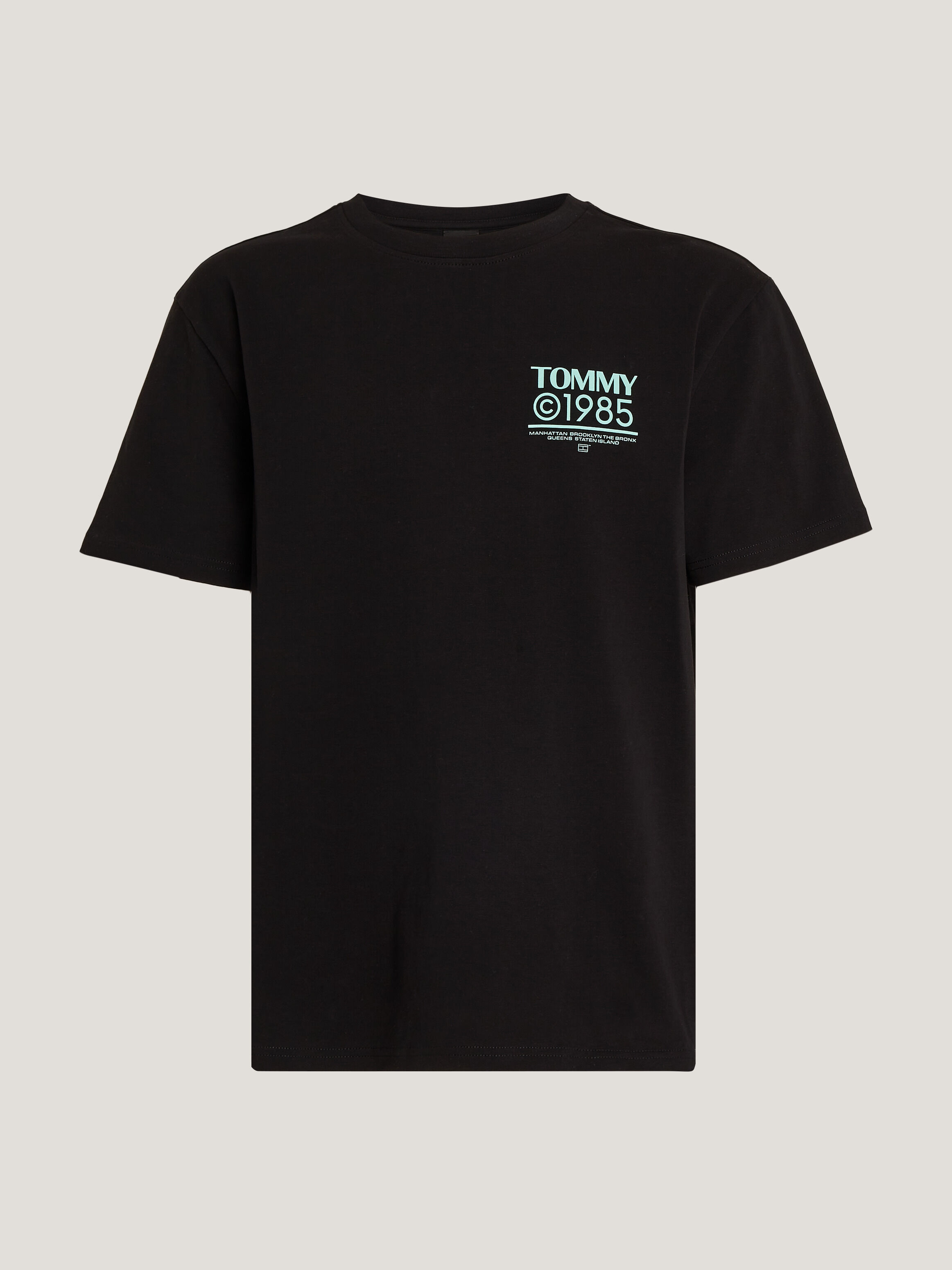 Tommy Jeans regular 1985 pop logo t shirt in Black size S