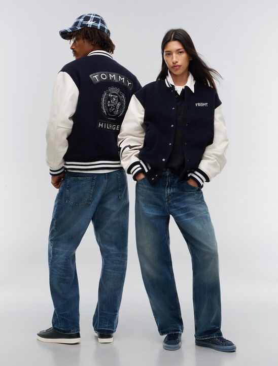 Tommy Hilfiger x FRGMT Pebble Grain Leather Varsity Jacket