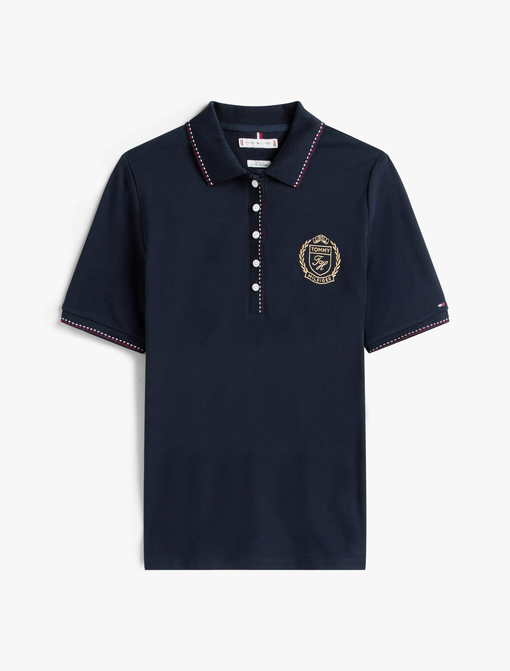Tipped Half Sleeve Polo, Desert Sky, hi-res