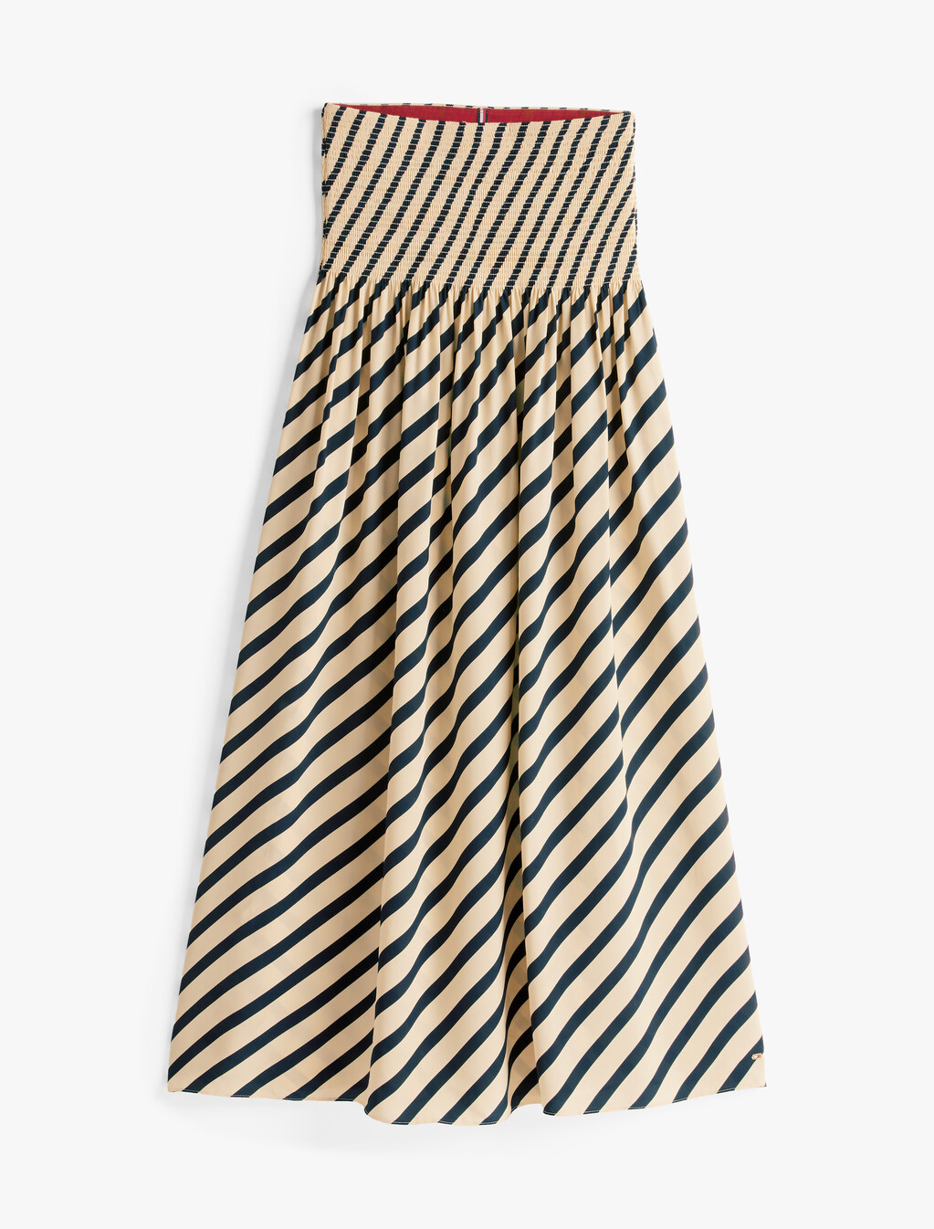 The Sofia Capsule Pleated Maxi Skirt, Dark Night Navy Stripe, hi-res