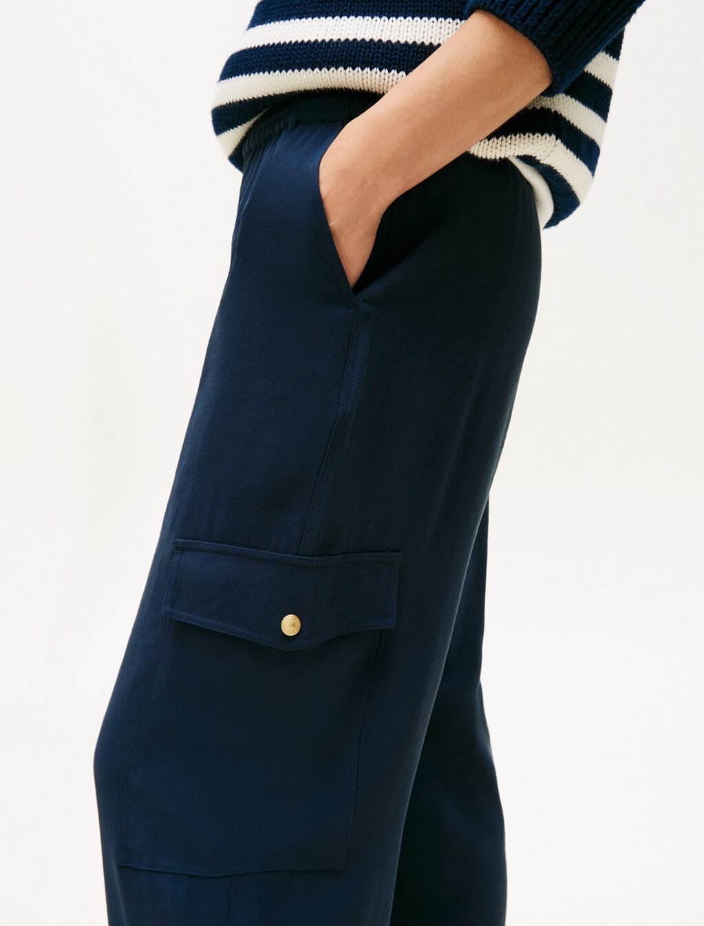 Sanded Fine Twill Cargo Jogger, Dark Night Navy, hi-res