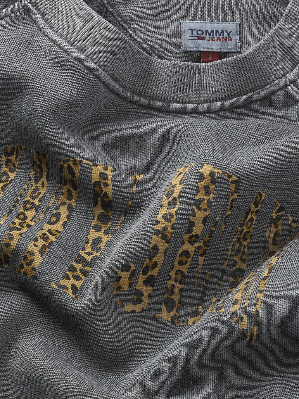 Leopard Print Logo Sweatshirt, New Charcoal, hi-res