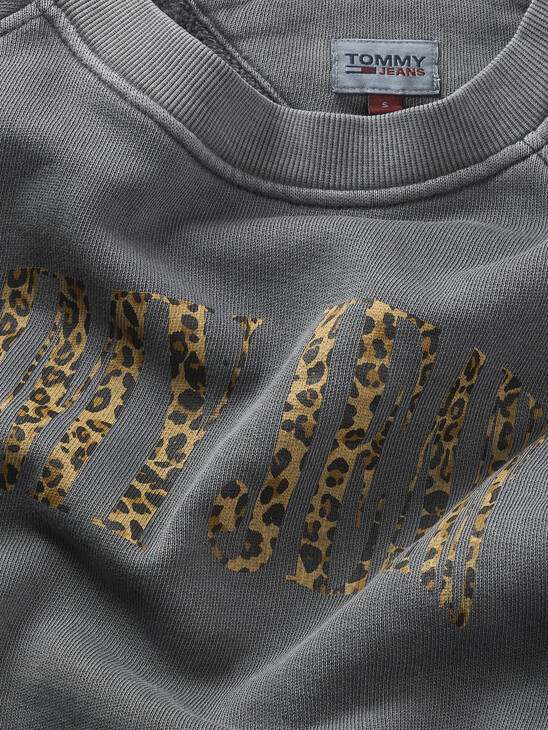 Leopard Print Logo Sweatshirt