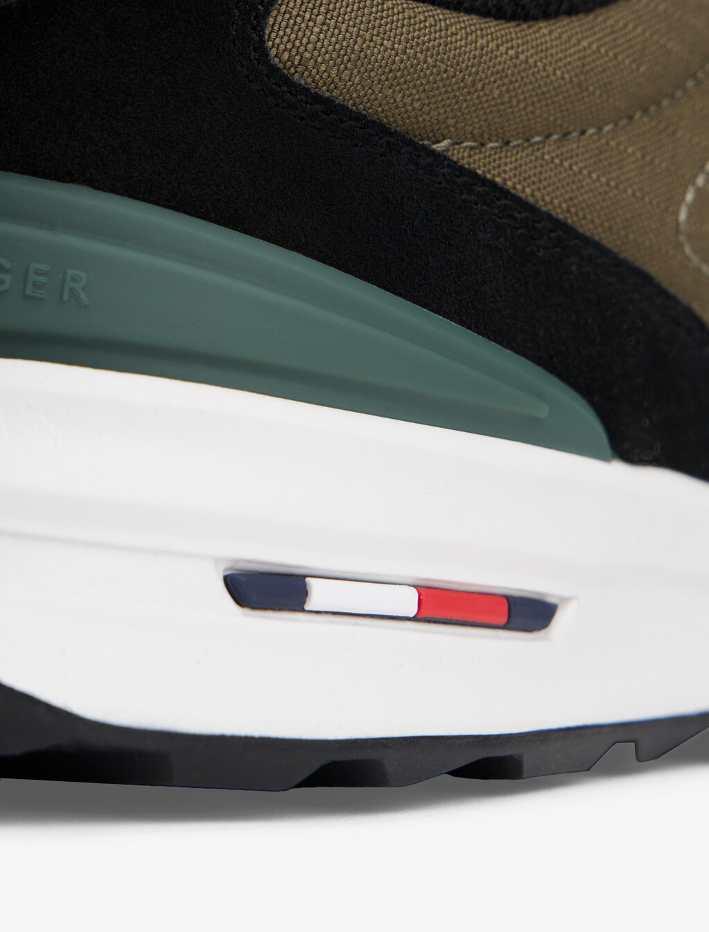 Retro Suede Mix Cleat Trainers, Army Green, hi-res