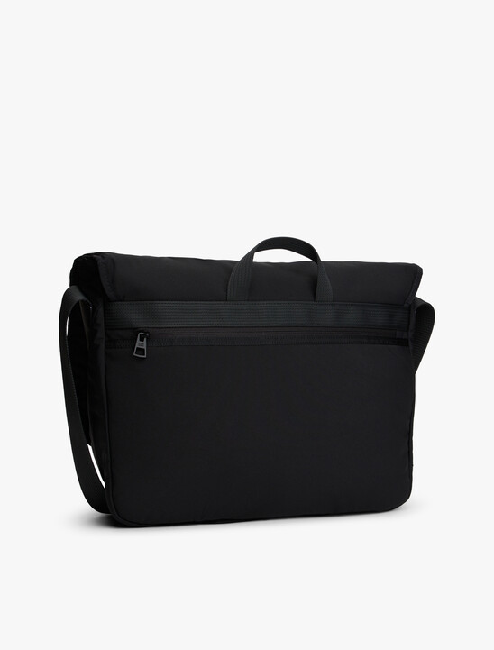 Textile Logo Flap Messenger Bag