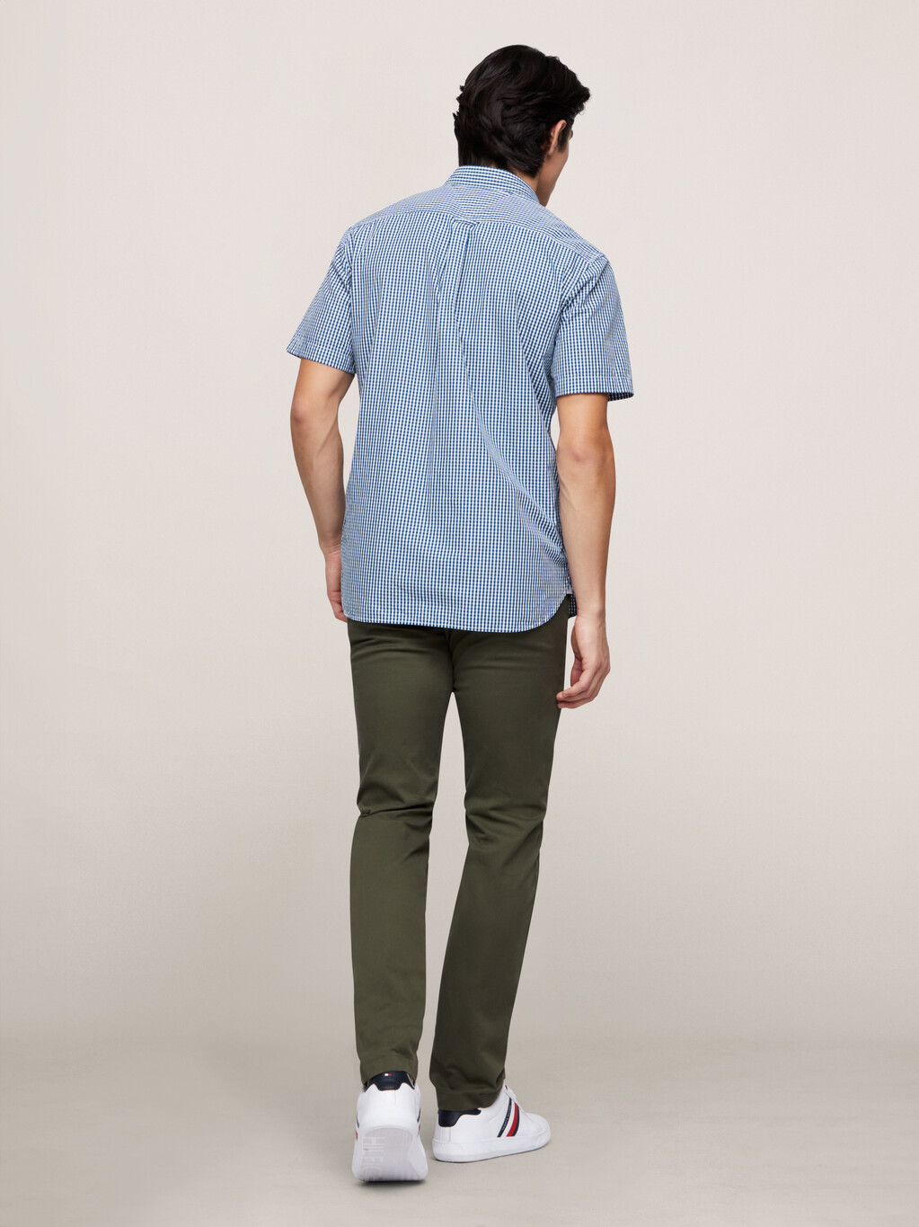 Essential Check Short Sleeve Shirt, Anchor Blue, hi-res