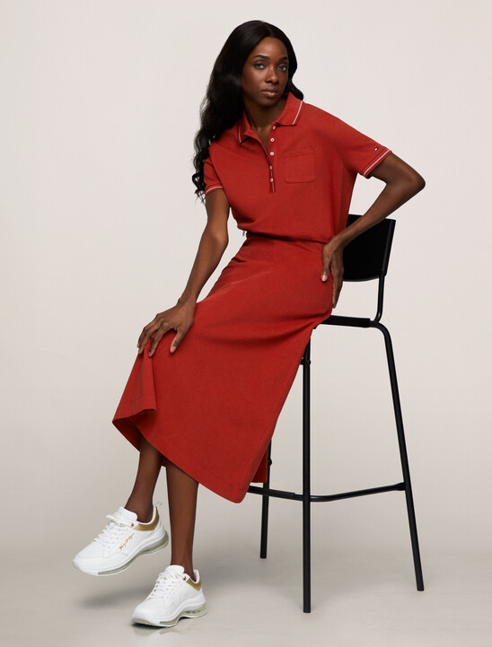 Fit and Flare Polo Dress, Dark Magma Fit and Flare Polo Dress