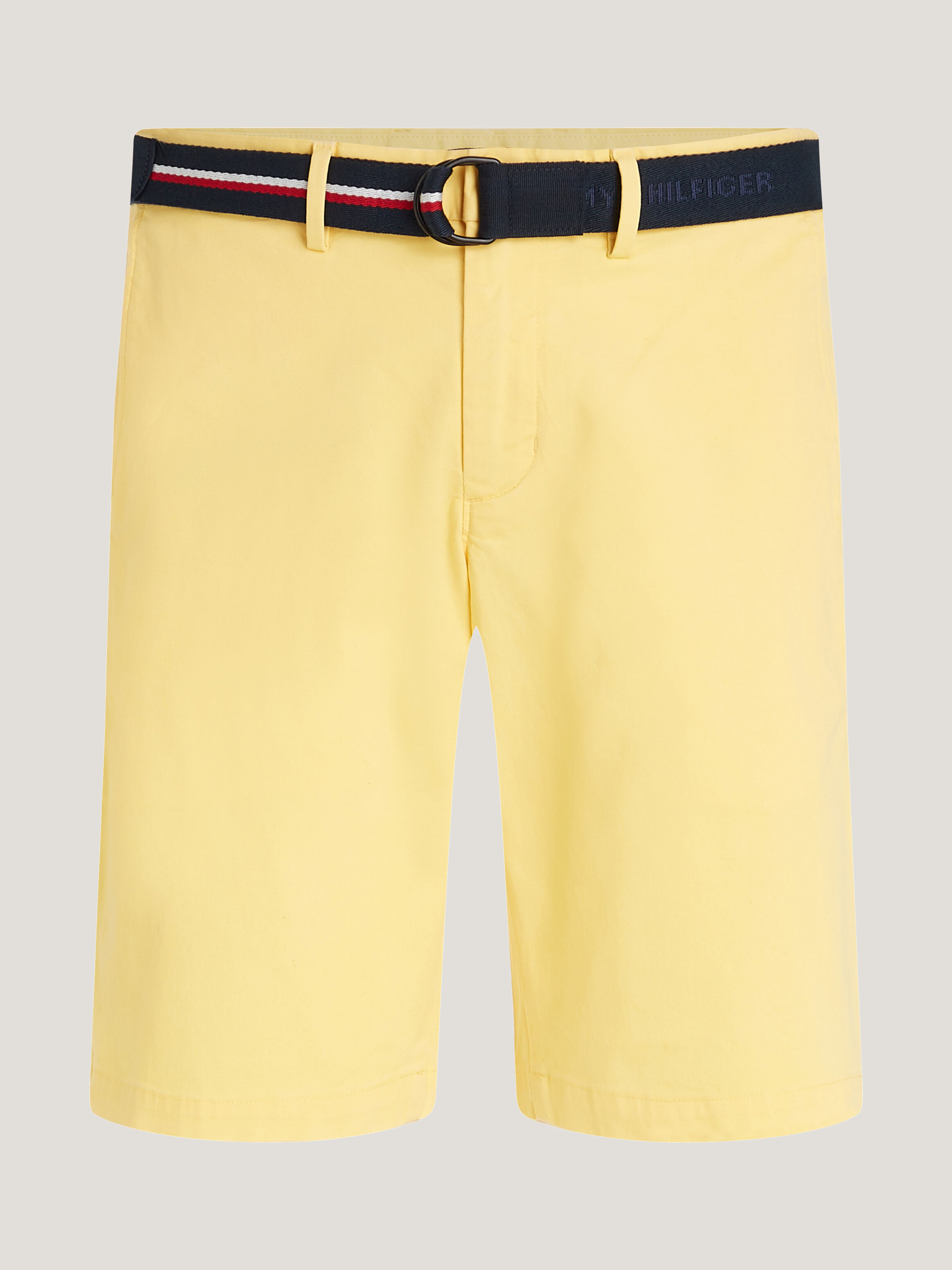 White shorts with belt hot sale