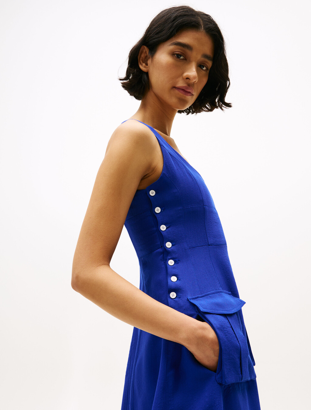 The Runway Collection Slim Midi Dress, Wedge Blue, hi-res
