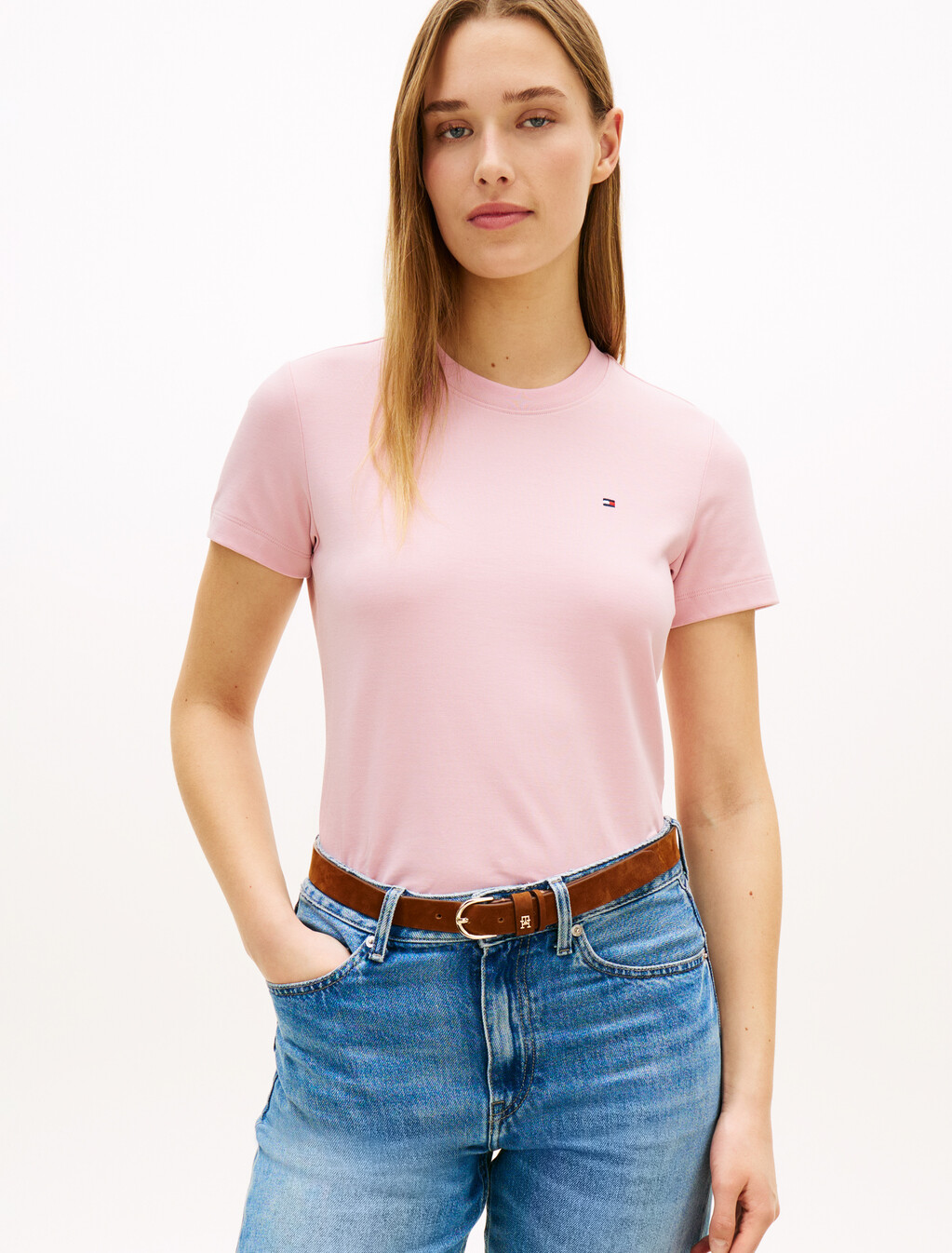 Asia Fit Double Knit Crewneck T-Shirt, Bonita Pink, hi-res