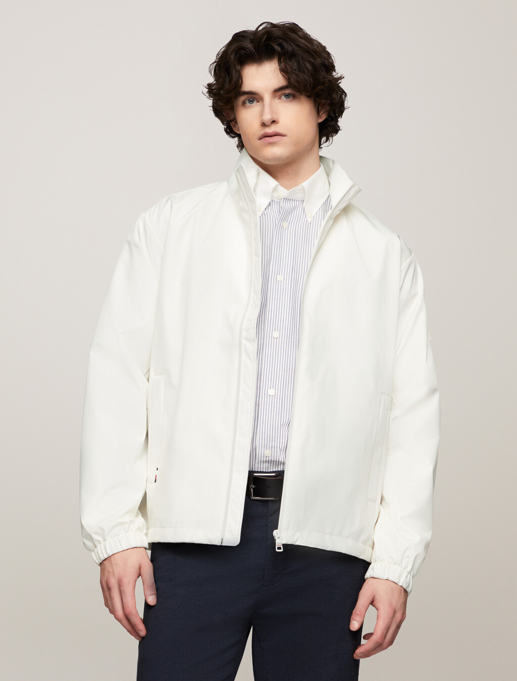 Technical Stand Collar Blouson, Ivory, hi-res