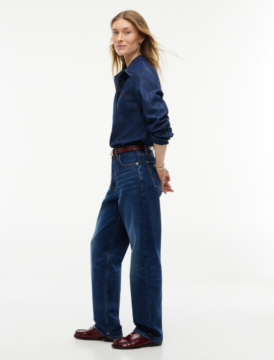 Sarah High Rise Straight Faded Jeans