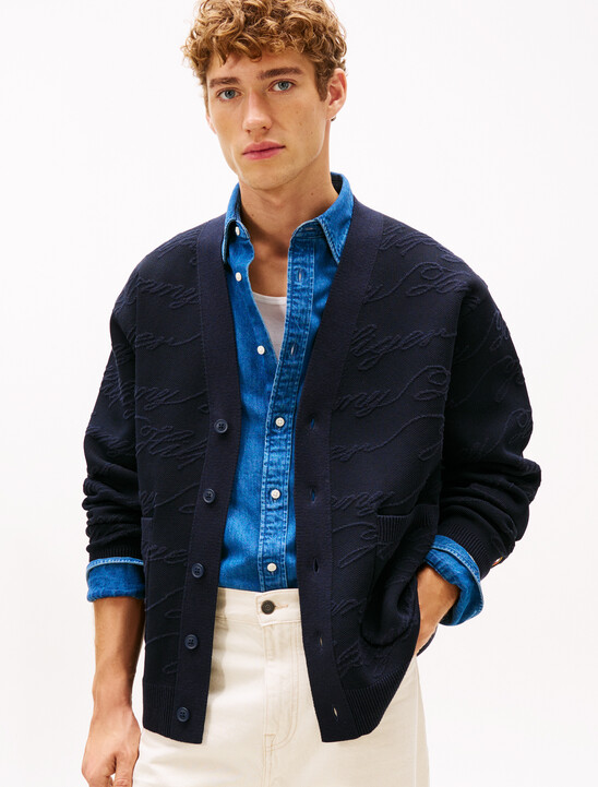 Jacquard V Neck Cardigan
