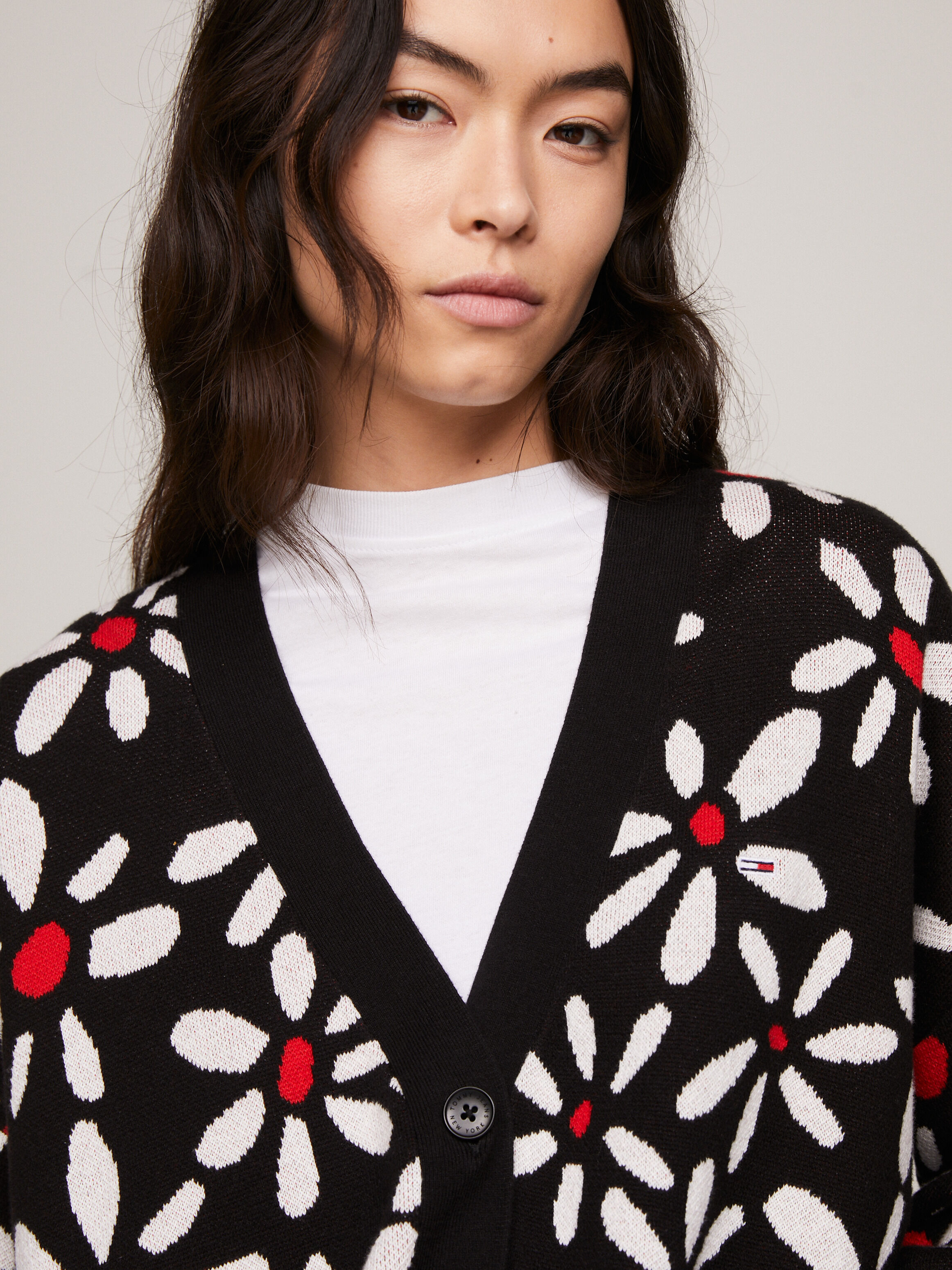 Ditsy Floral Print Oversized Cardigan black Tommy Hilfiger