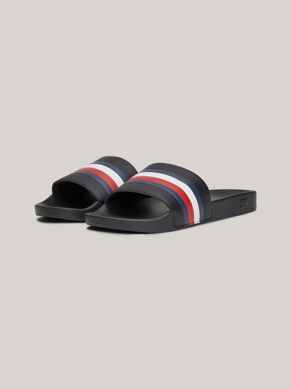 Signature Tape Pool Slides, Black, hi-res