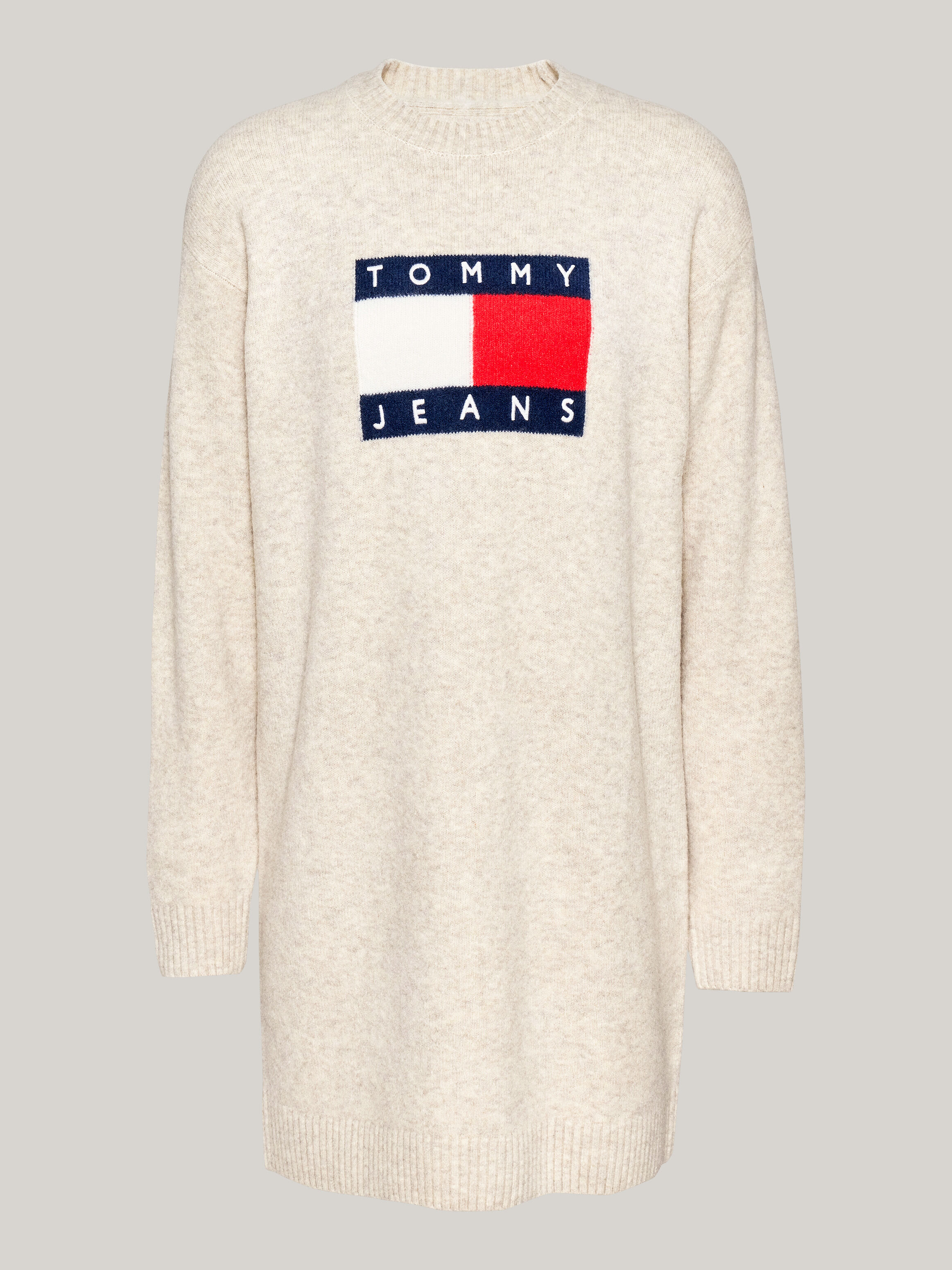 Relaxed Melange Jumper Dress With Wool brown Tommy Hilfiger Singapore