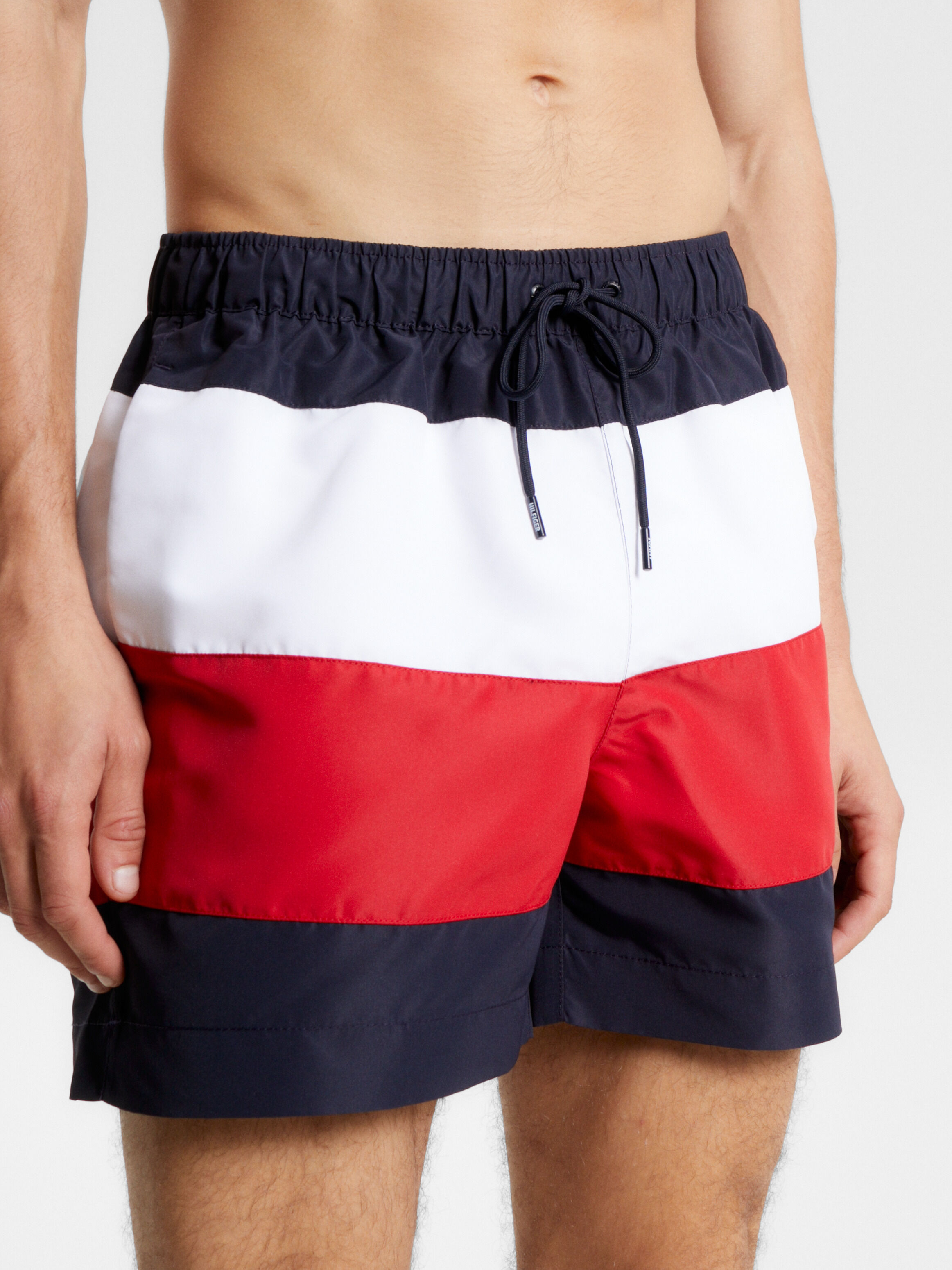 Global Stripe Recycled Mid Length Swim Shorts Tommy Hilfiger