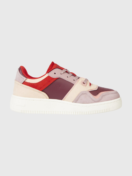 COLOR-BLOCKED NUBUCK LEATHER TRAINERS