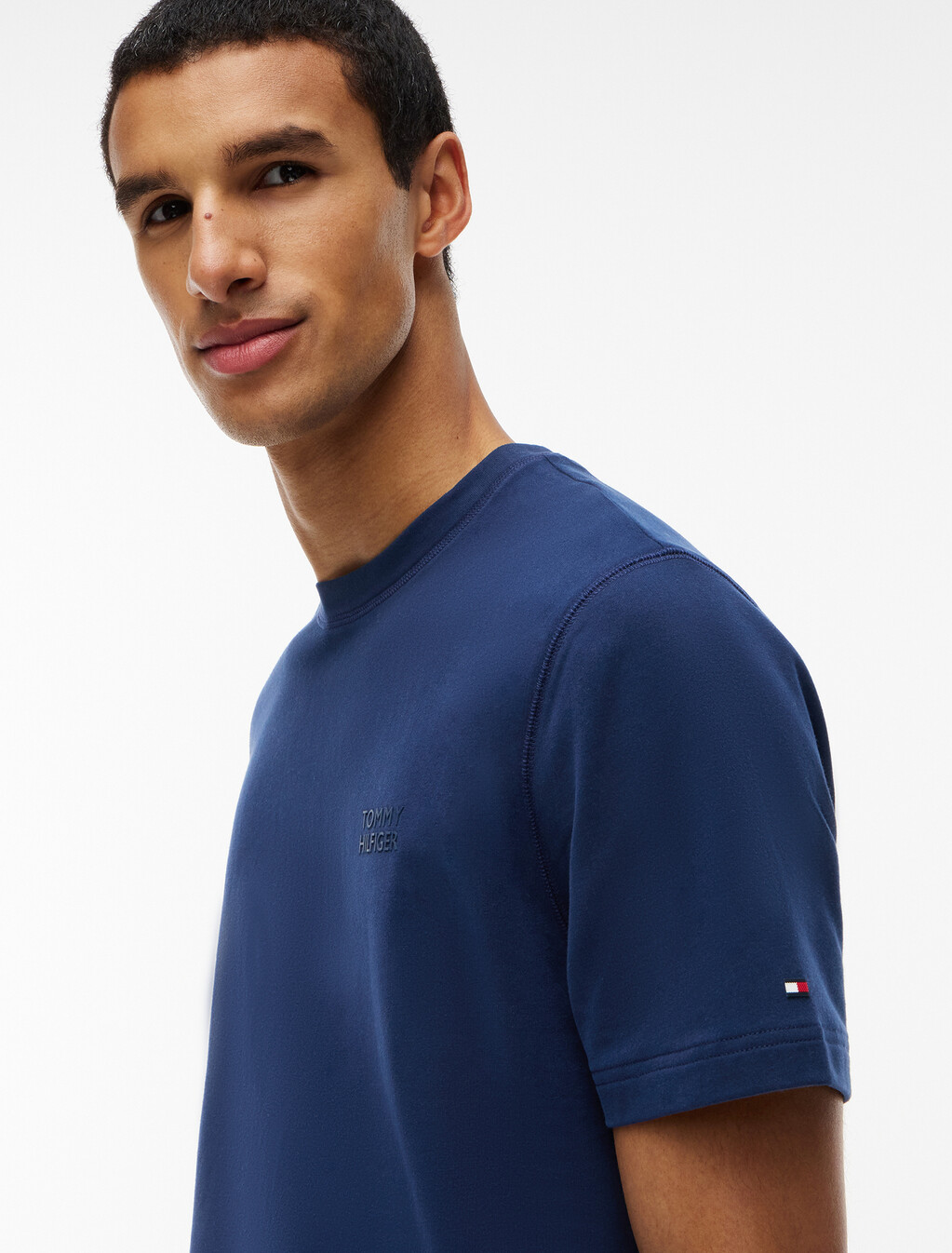 Performance Flex Peached Terry T-Shirt, Carbon Navy, hi-res