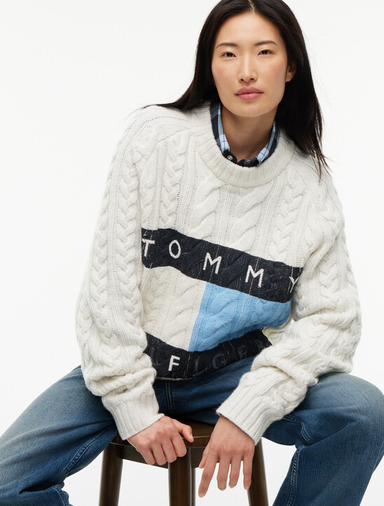 Wool Blend Cable Knit Jumper