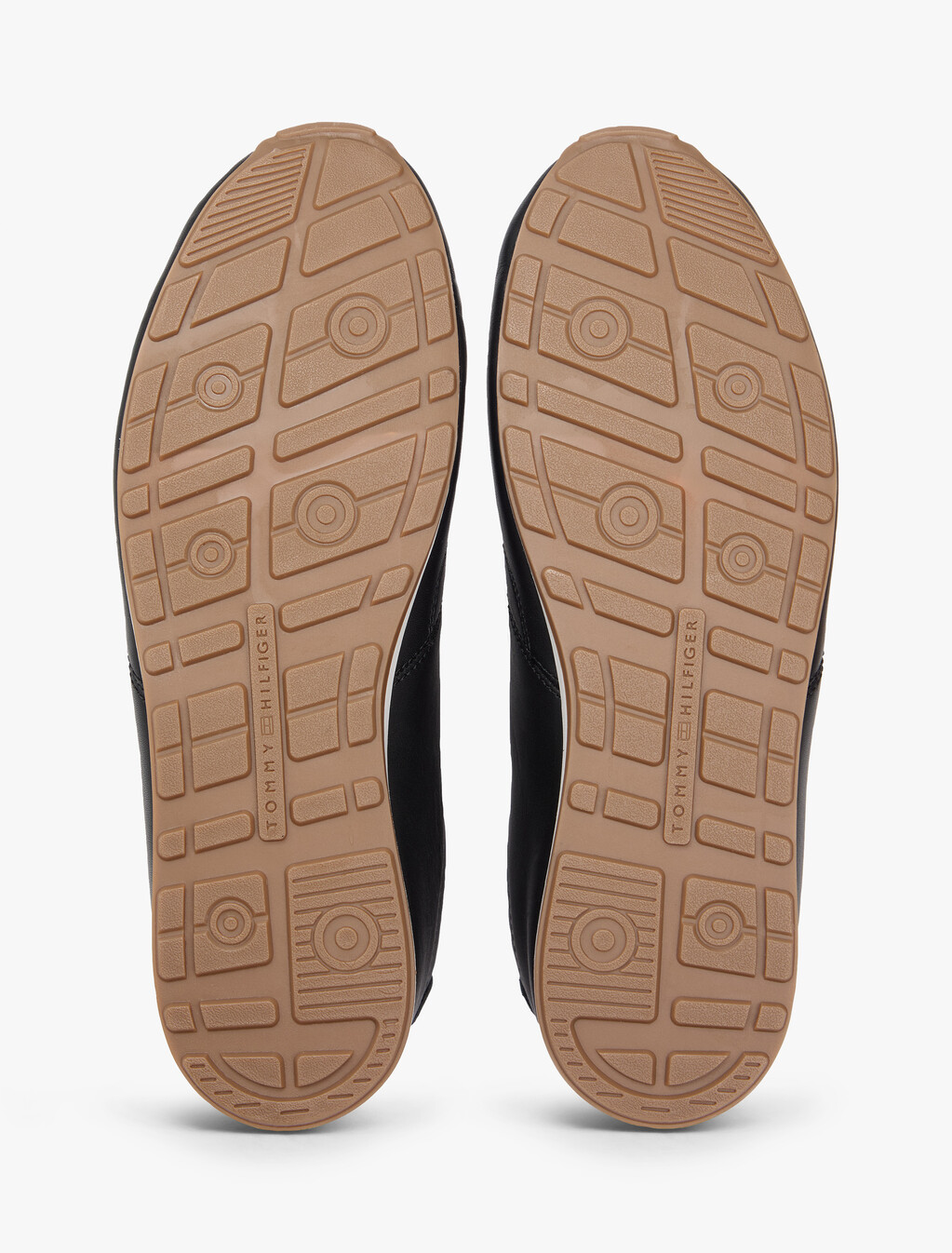Low Profile Logo Leather Trainers, Black, hi-res