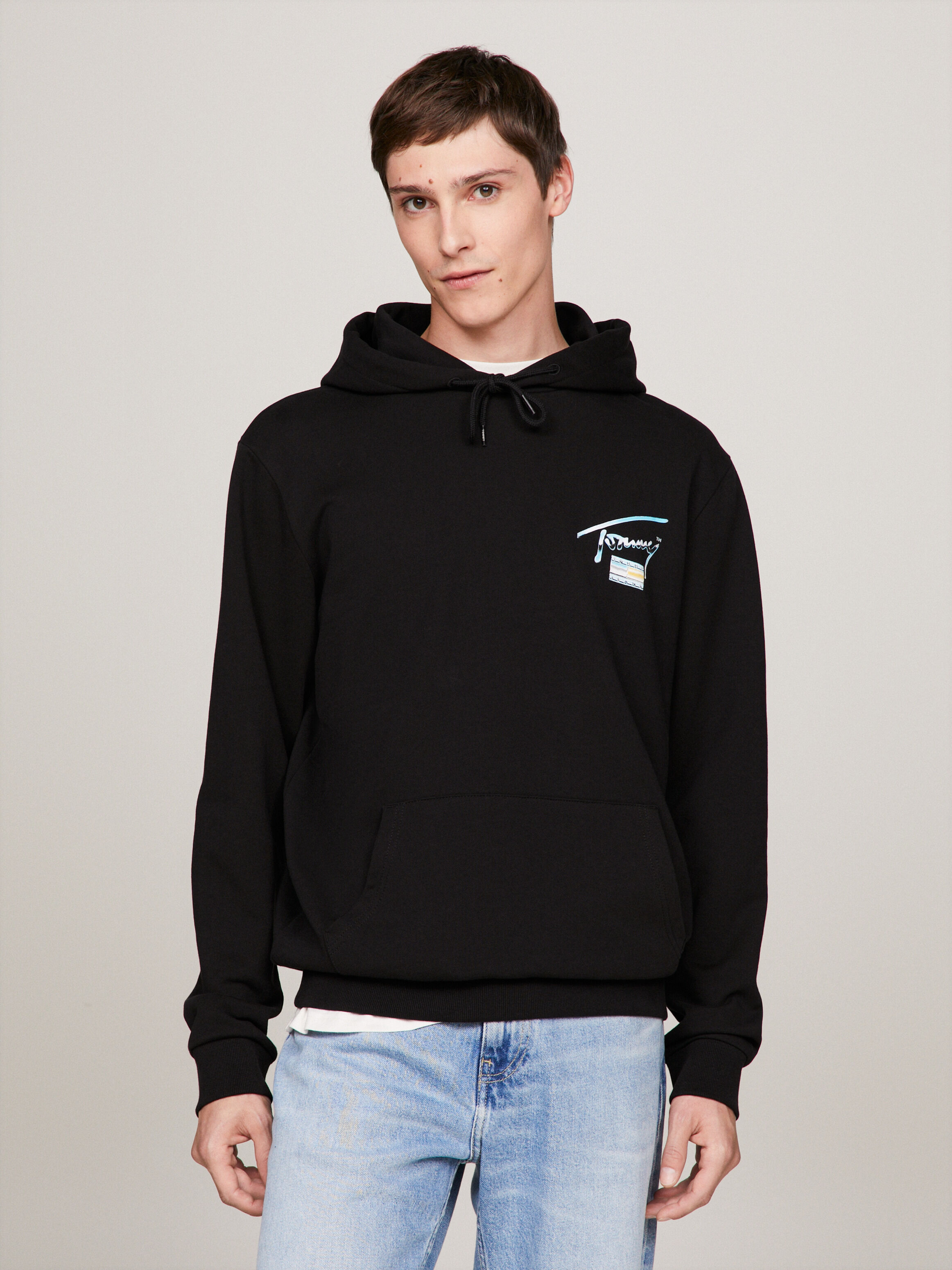 Mens grey top tommy hilfiger hoodie