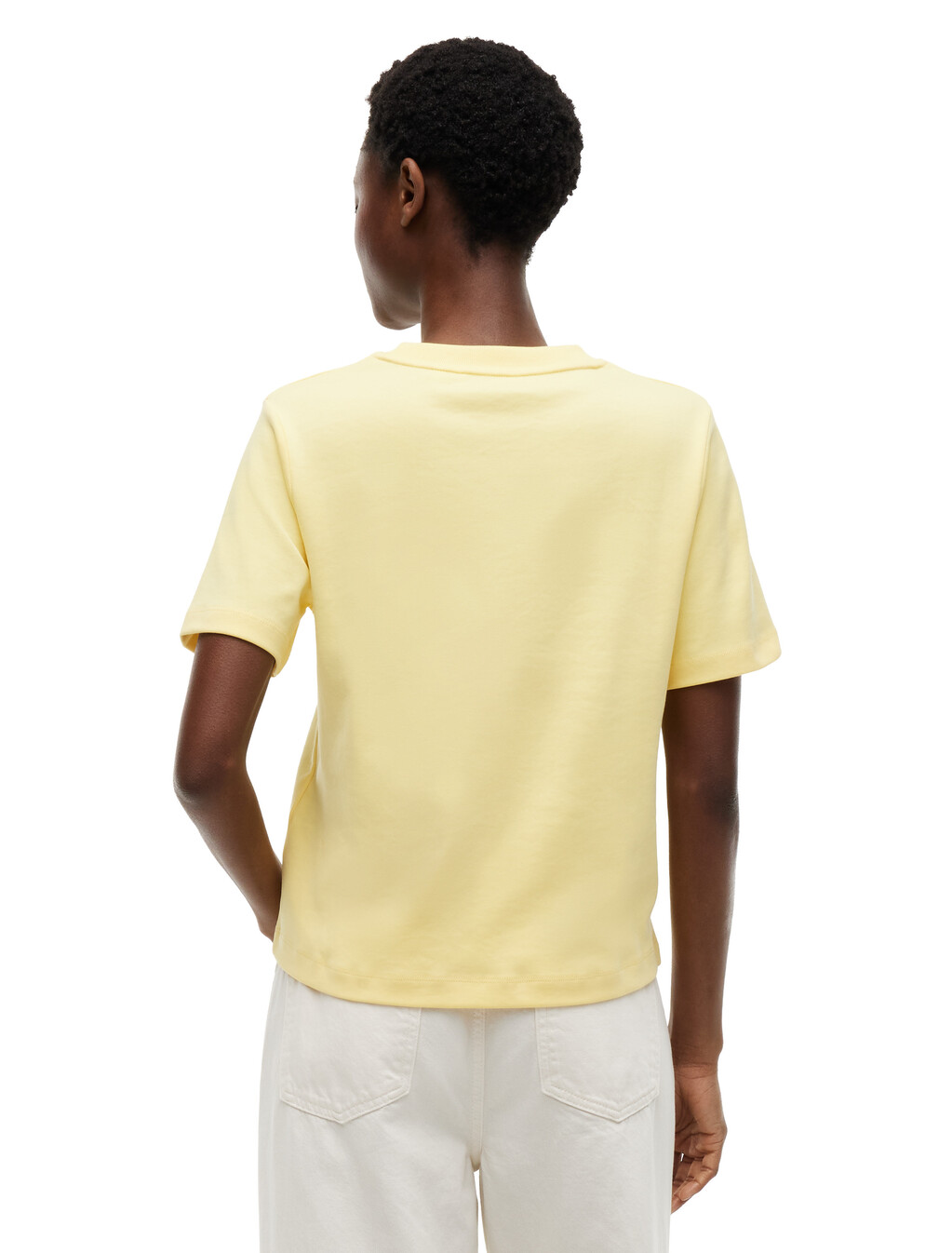 Boxy Interlock Knit T-Shirt, Citronella, hi-res