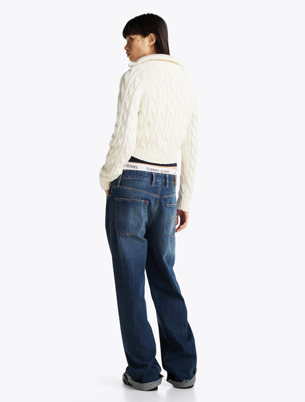 Cable Knit Jumper With Wool, Ancient White, hi-res