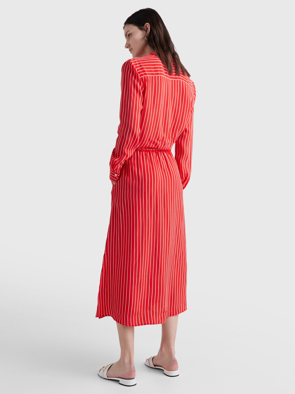 Rope Stripe Fit And Flare Midi Skirt, Rope Stp Fireworks, hi-res