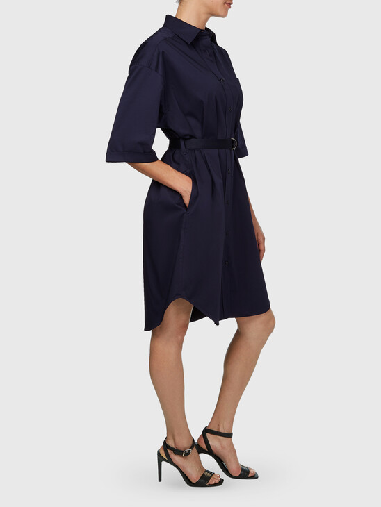 COTTON SATEEN SHIRT DRESS