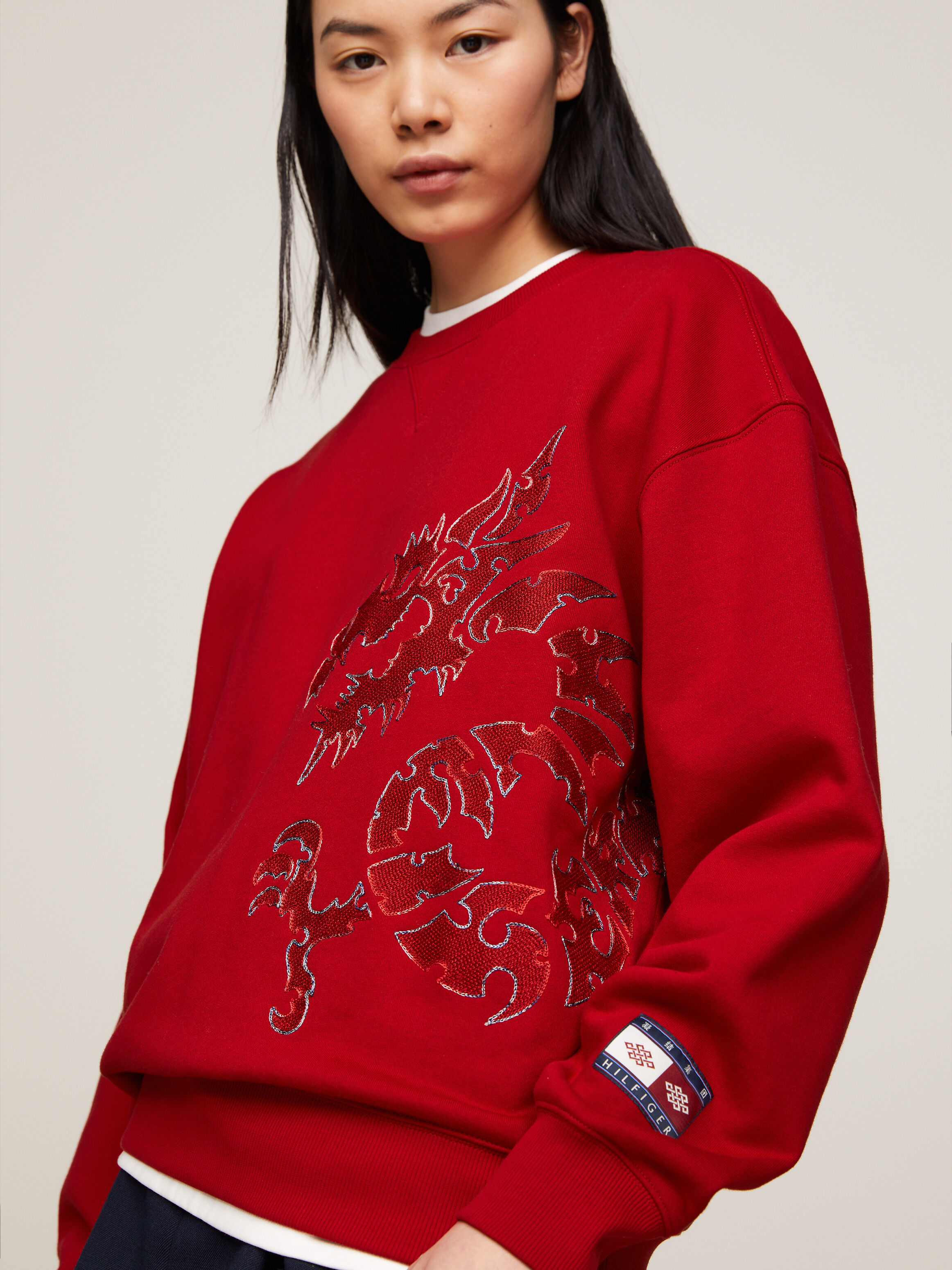 Red tommy sweatshirt hotsell