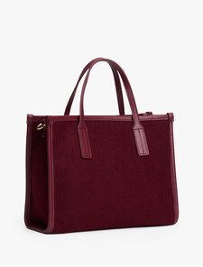 Metallic Logo Charm City Tote Bag, Deep Rouge, hi-res